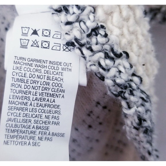 Lucky Brand Sweater Women Size XL Cream Black Pullover Textured - Picture 10 of 13